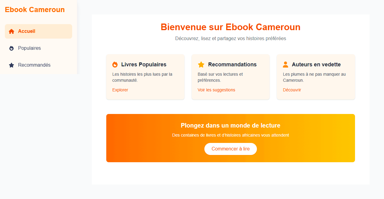 Capture d'écran de la plateforme